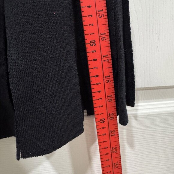 ST JOHN Black Santana Knit Skirt Split Flap Flare Hem Size 0 Pull On Stretch - Picture 7 of 8